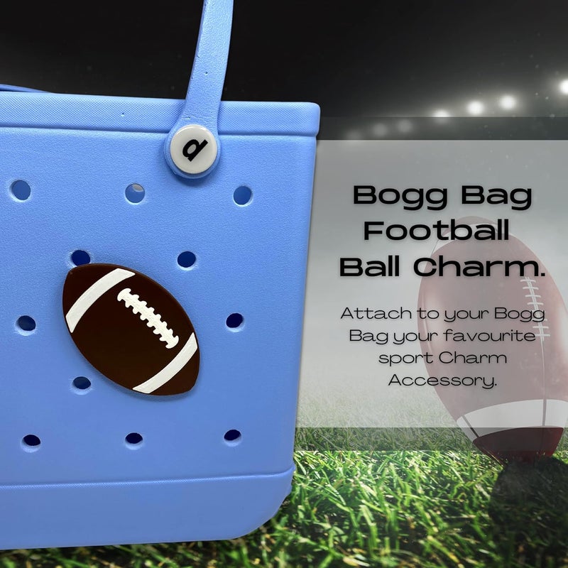 FRESHe BAGLETS - Football Charm Accessory Compatible with Bogg Bags - Decorative Football Charm Perfect for Customizing Your Tote Bag & Showing Your Team Support | Made in USA(Football) - Image 2